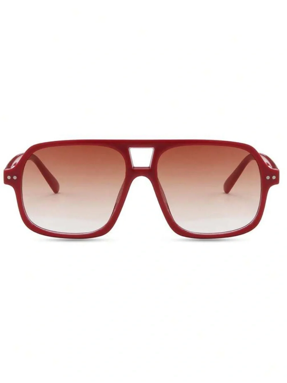 Retro Aviator Sunglasses in Red with Gradient Lenses
